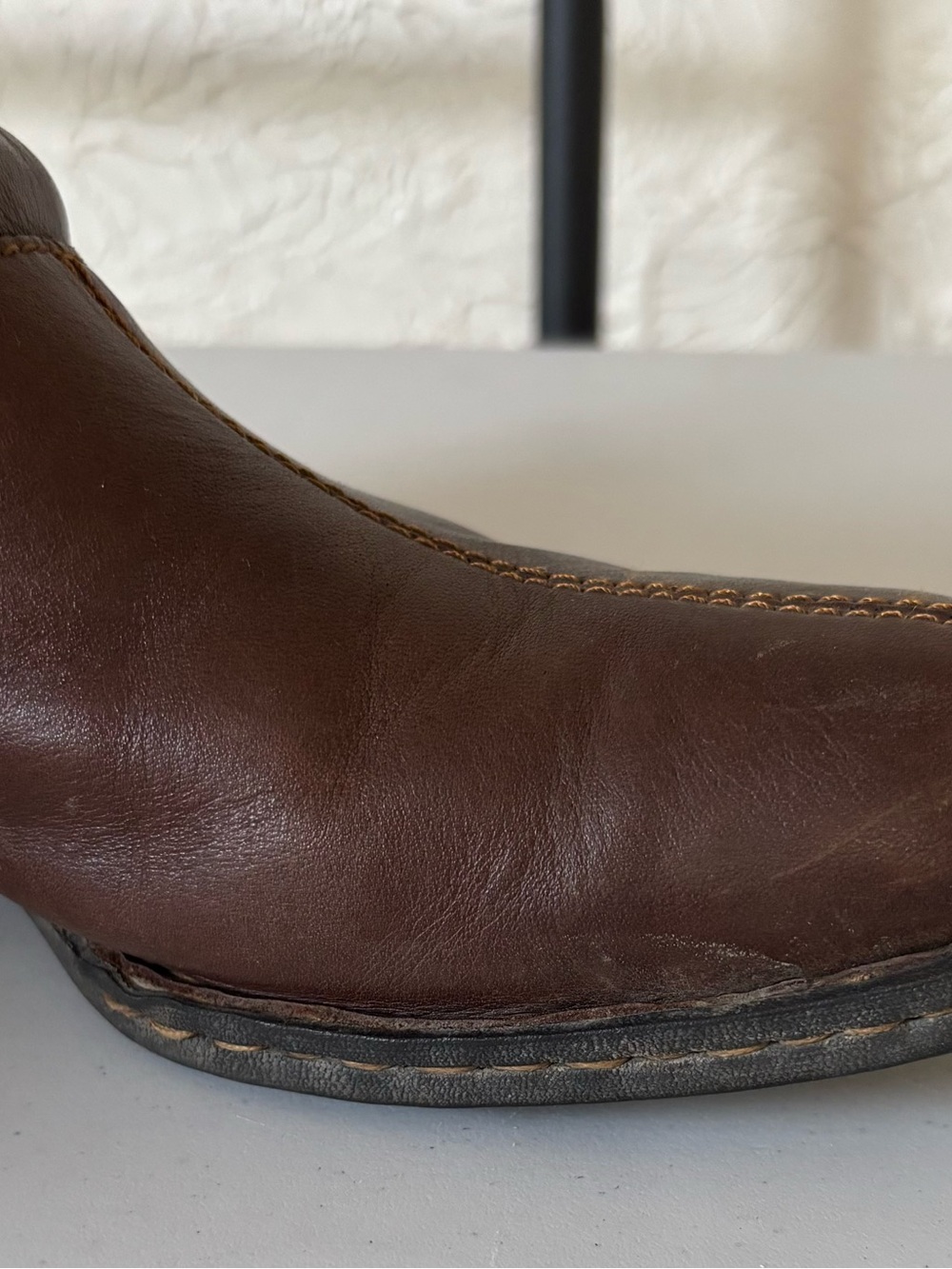 Born Women’s Dark Brown Leather Slip-On Booties - Picture 10 of 12